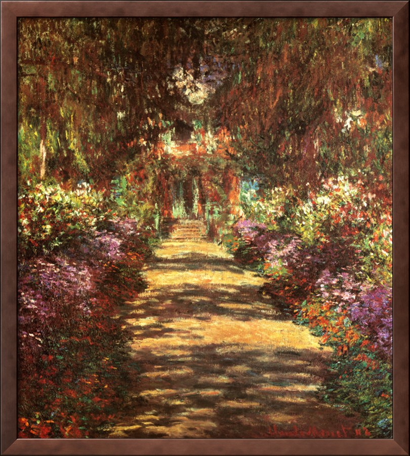 Footpath In The Garden-Claude Monet Painting